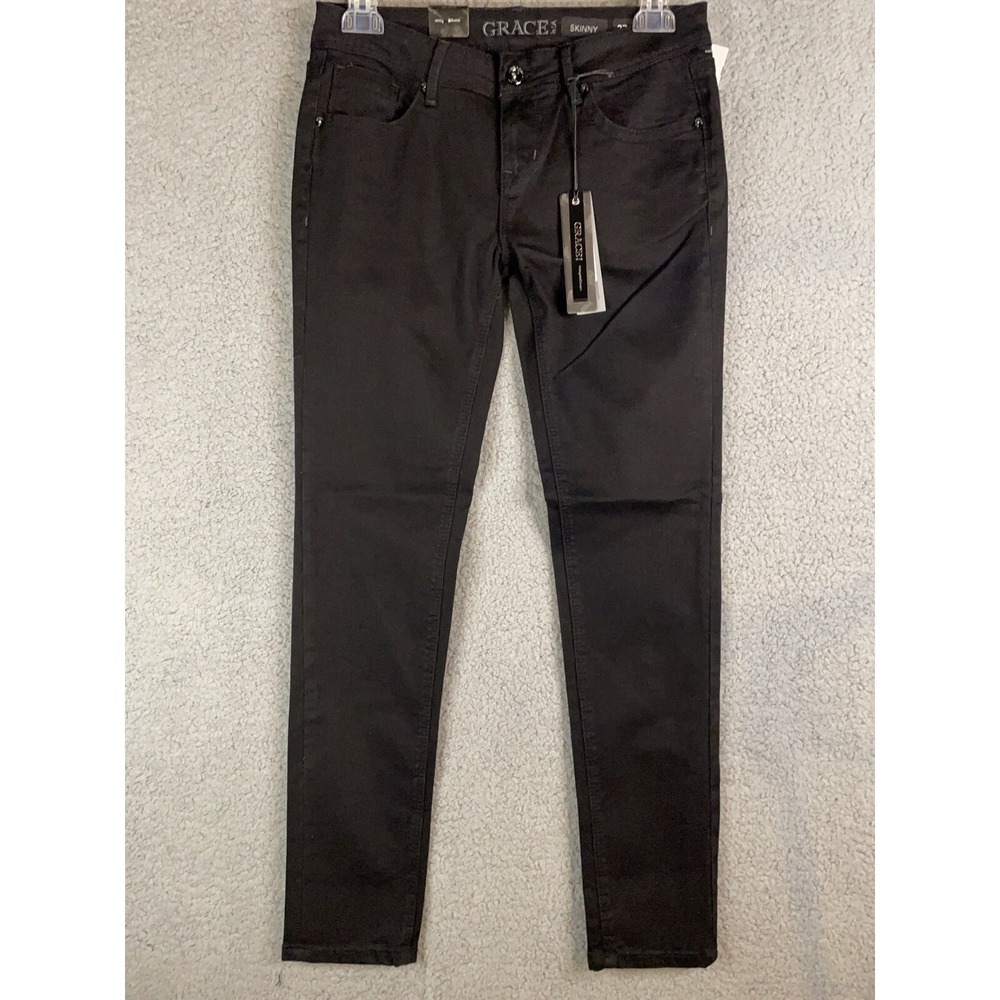 Grace in LA size 27 Skinny Black Denim Jeans‎  NWT's